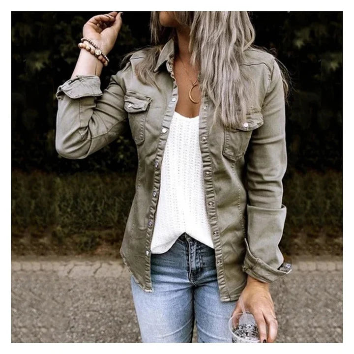 Women's Jacket | Snap-Button Front, Chest Flap Pockets