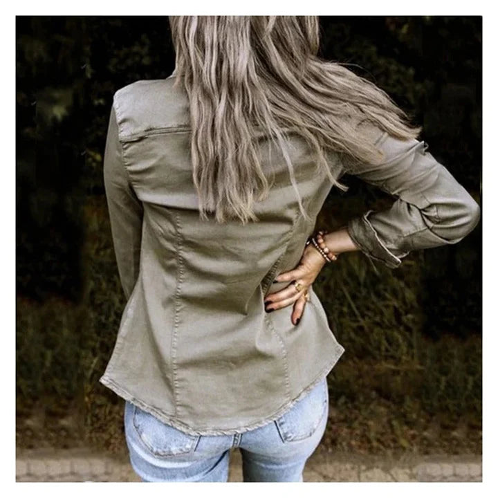 Women's Jacket | Snap-Button Front, Chest Flap Pockets