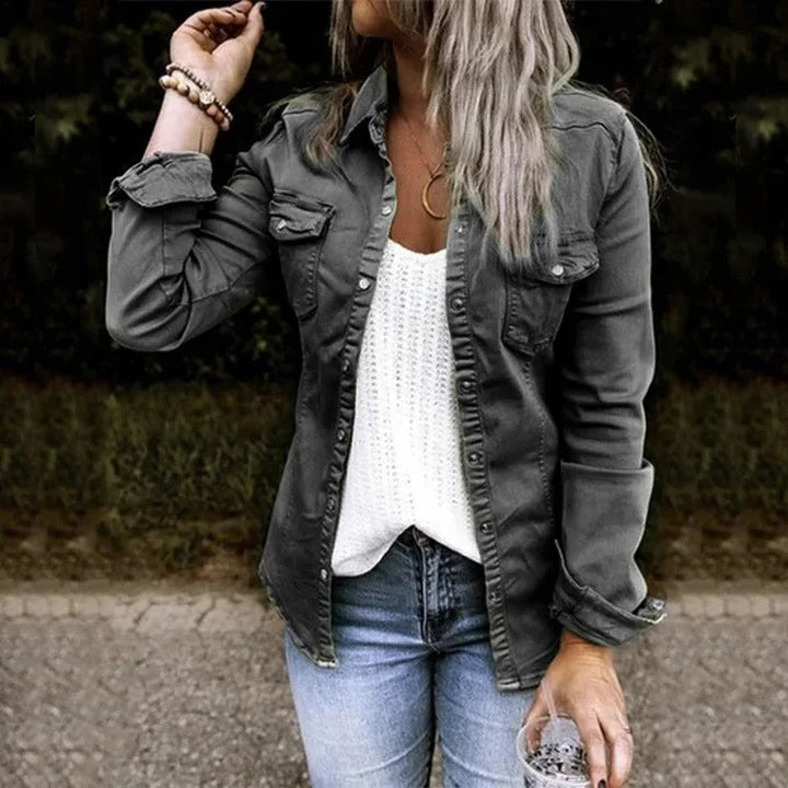 Women's Jacket | Snap-Button Front, Chest Flap Pockets