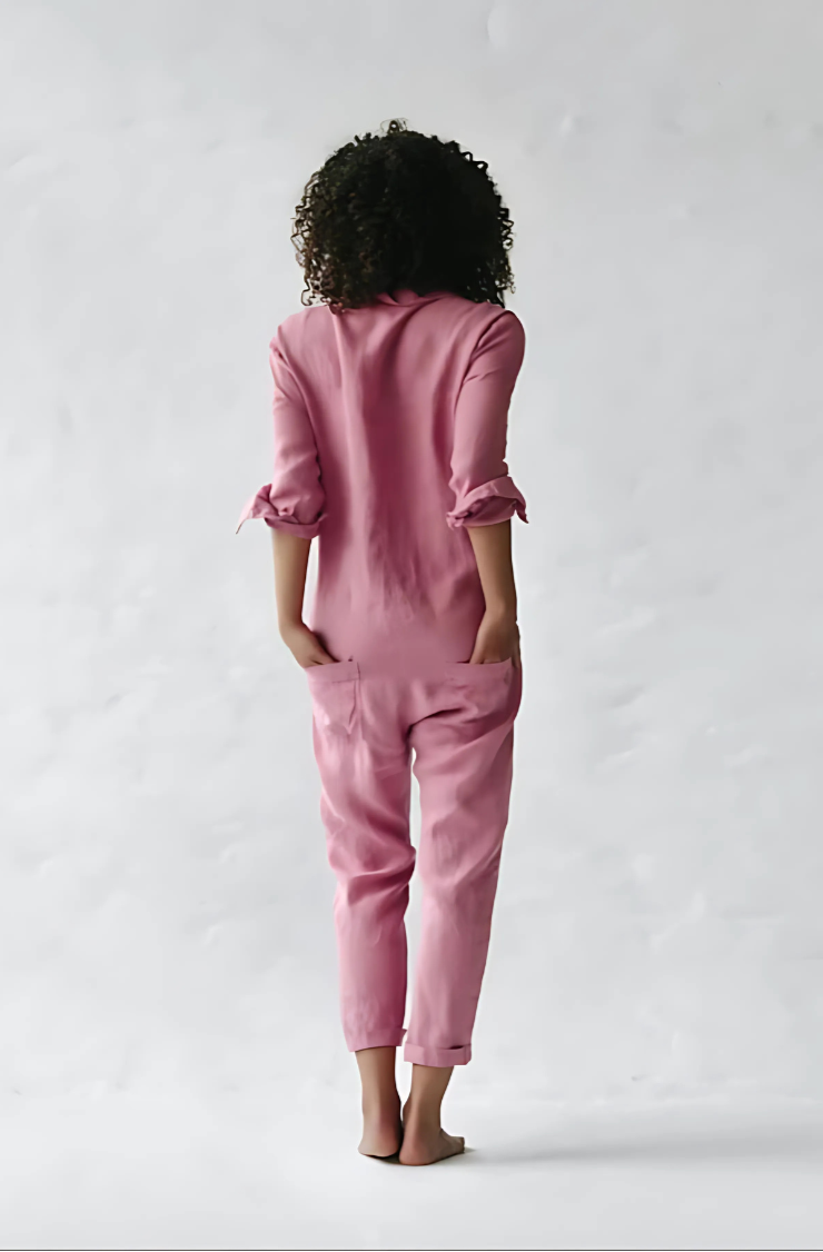 Women's Jumpsuit | Button-Up Collared Utility