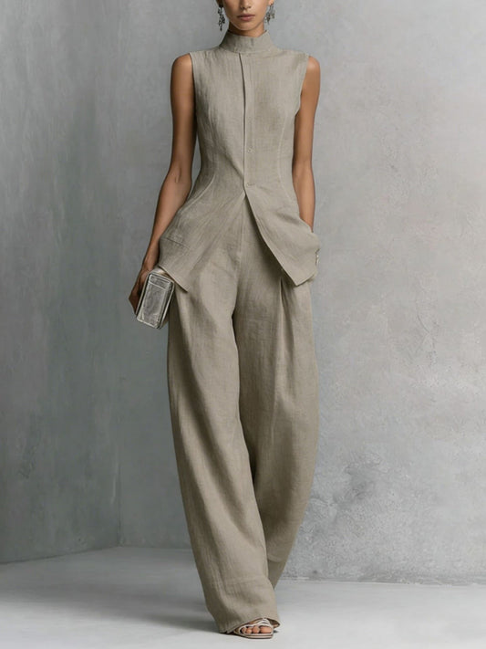Women's Jumpsuit | Two-Piece High Neck & Wide Leg Set
