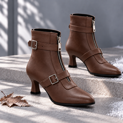 Women's Kitten Heel Zip Boots | Pointed Toe & Steady Step 10