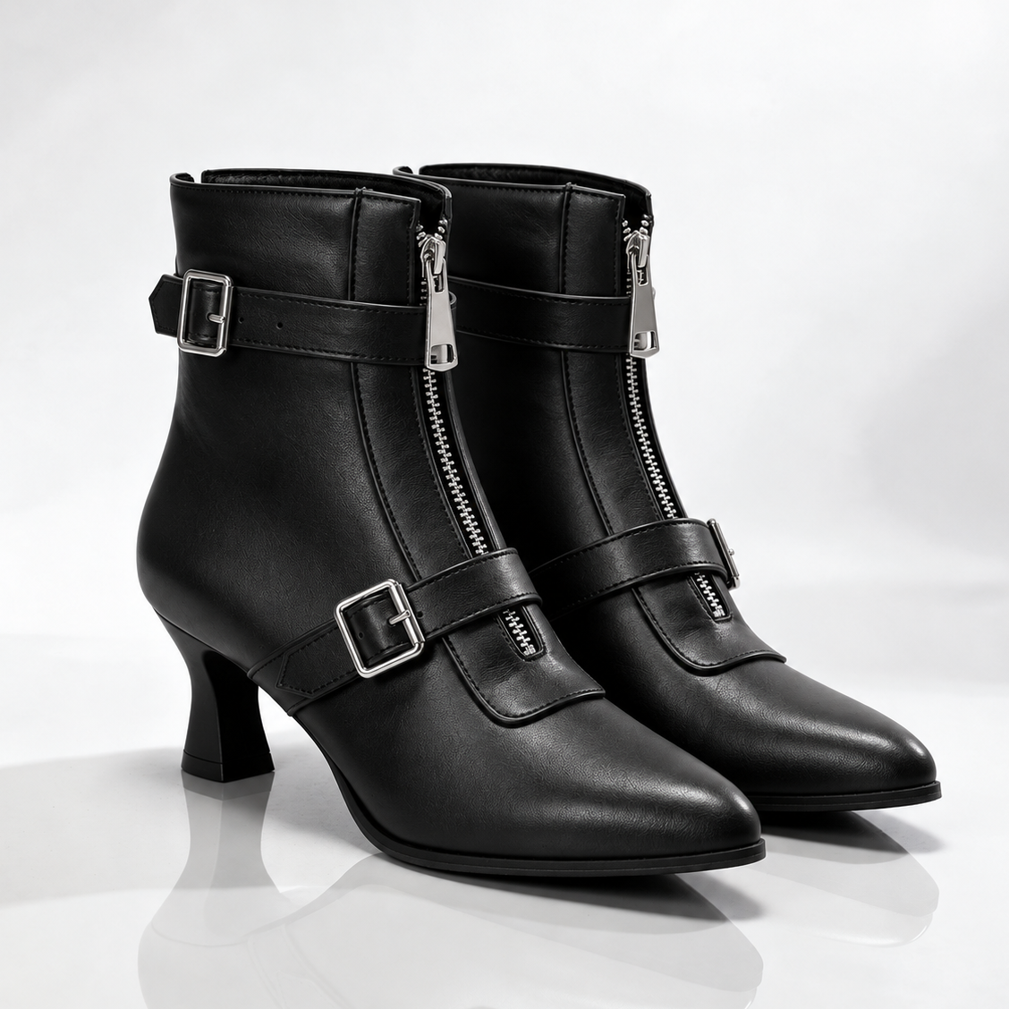 Women's Kitten Heel Zip Boots | Pointed Toe & Steady Step 13