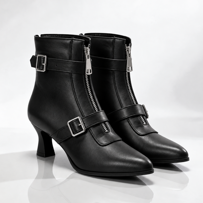 Women's Kitten Heel Zip Boots | Pointed Toe & Steady Step 13
