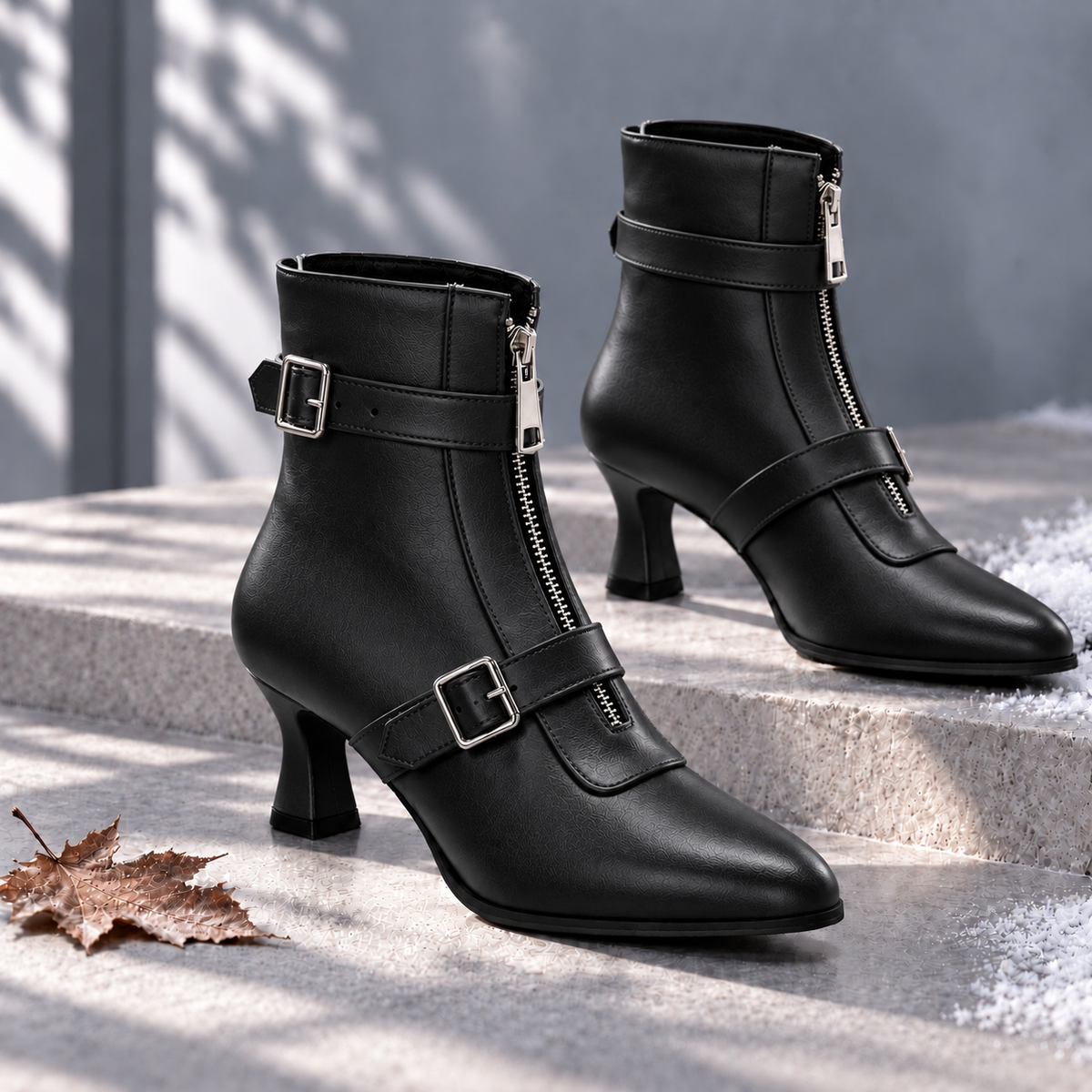 Women's Kitten Heel Zip Boots | Pointed Toe & Steady Step 14