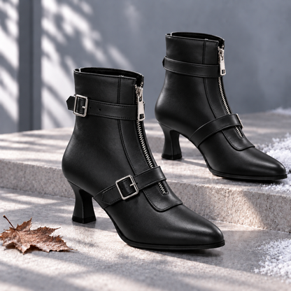 Women's Kitten Heel Zip Boots | Pointed Toe & Steady Step 14