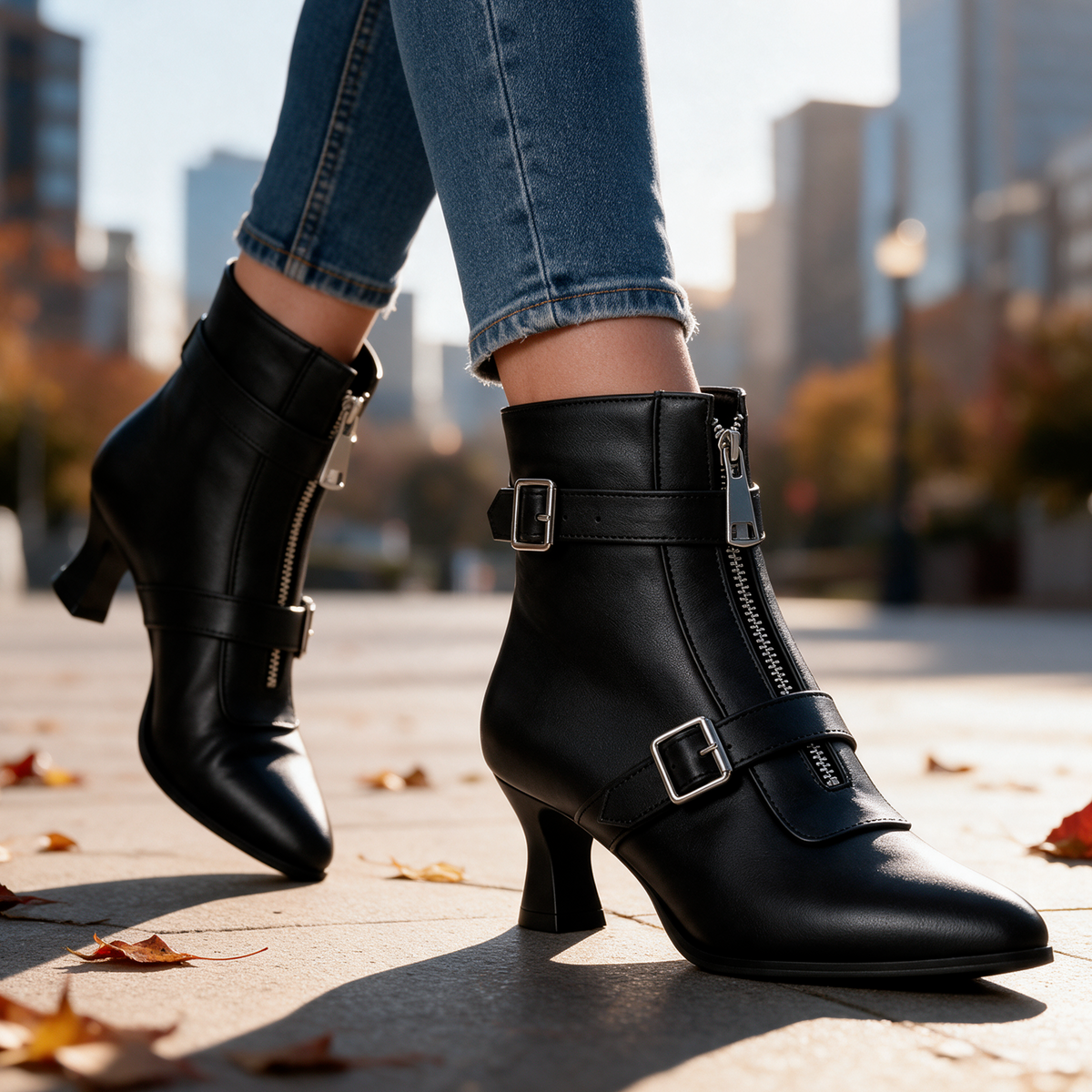 Women's Kitten Heel Zip Boots | Pointed Toe & Steady Step 15