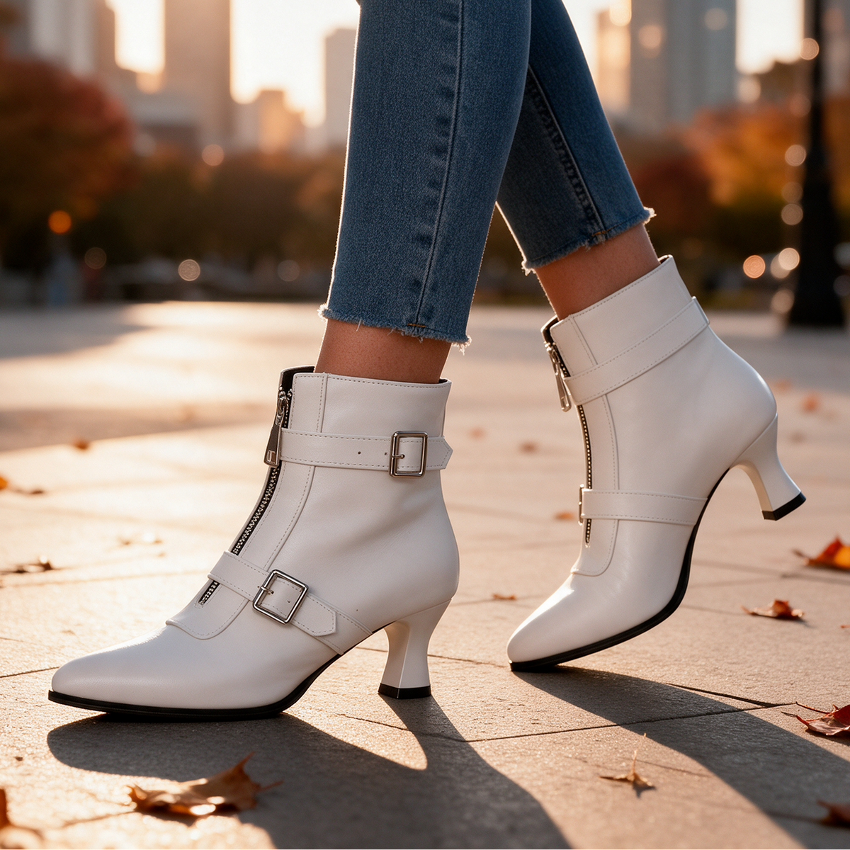 Women's Kitten Heel Zip Boots | Pointed Toe & Steady Step 3
