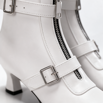 Women's Kitten Heel Zip Boots | Pointed Toe & Steady Step 4