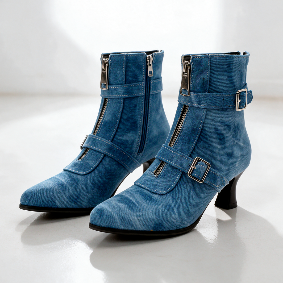 Women's Kitten Heel Zip Boots | Pointed Toe & Steady Step 5