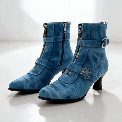 Women's Kitten Heel Zip Boots | Pointed Toe & Steady Step 5