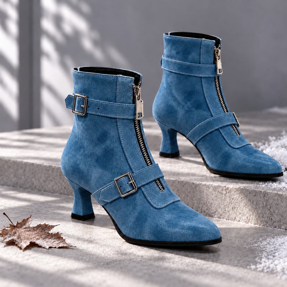 Women's Kitten Heel Zip Boots | Pointed Toe & Steady Step 6