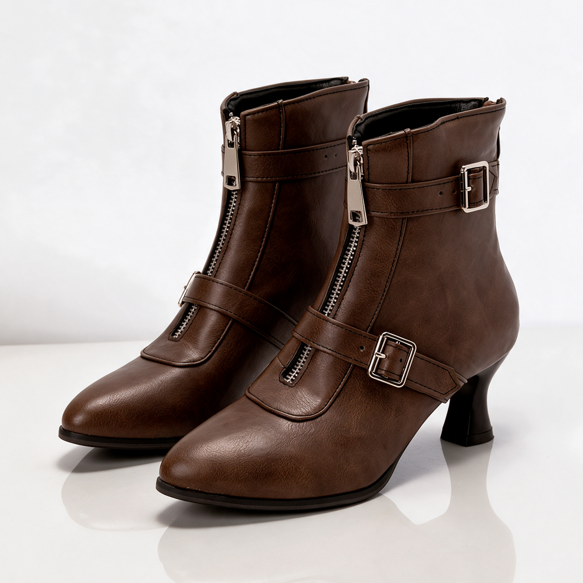 Women's Kitten Heel Zip Boots | Pointed Toe & Steady Step 9