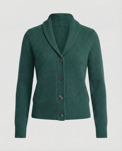 Women's Knit Cardigan | Lapel Collar & Button-Front