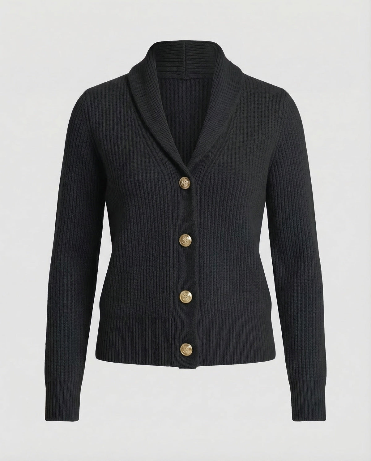Women's Knit Cardigan | Lapel Collar & Button-Front