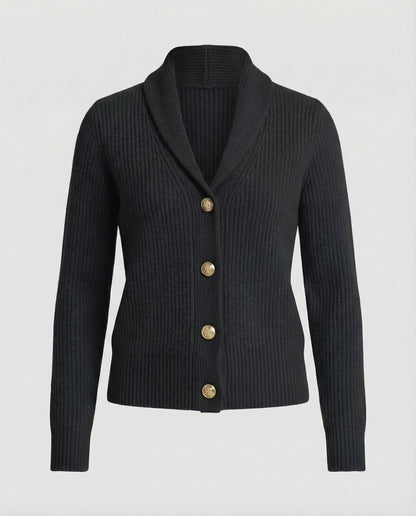 Women's Knit Cardigan | Lapel Collar & Button-Front