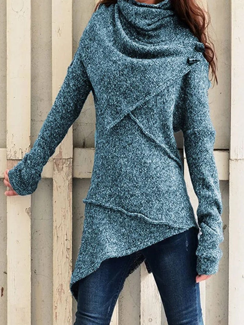 Women's Knit Jumper | Longline Fit & Asymmetric Hem