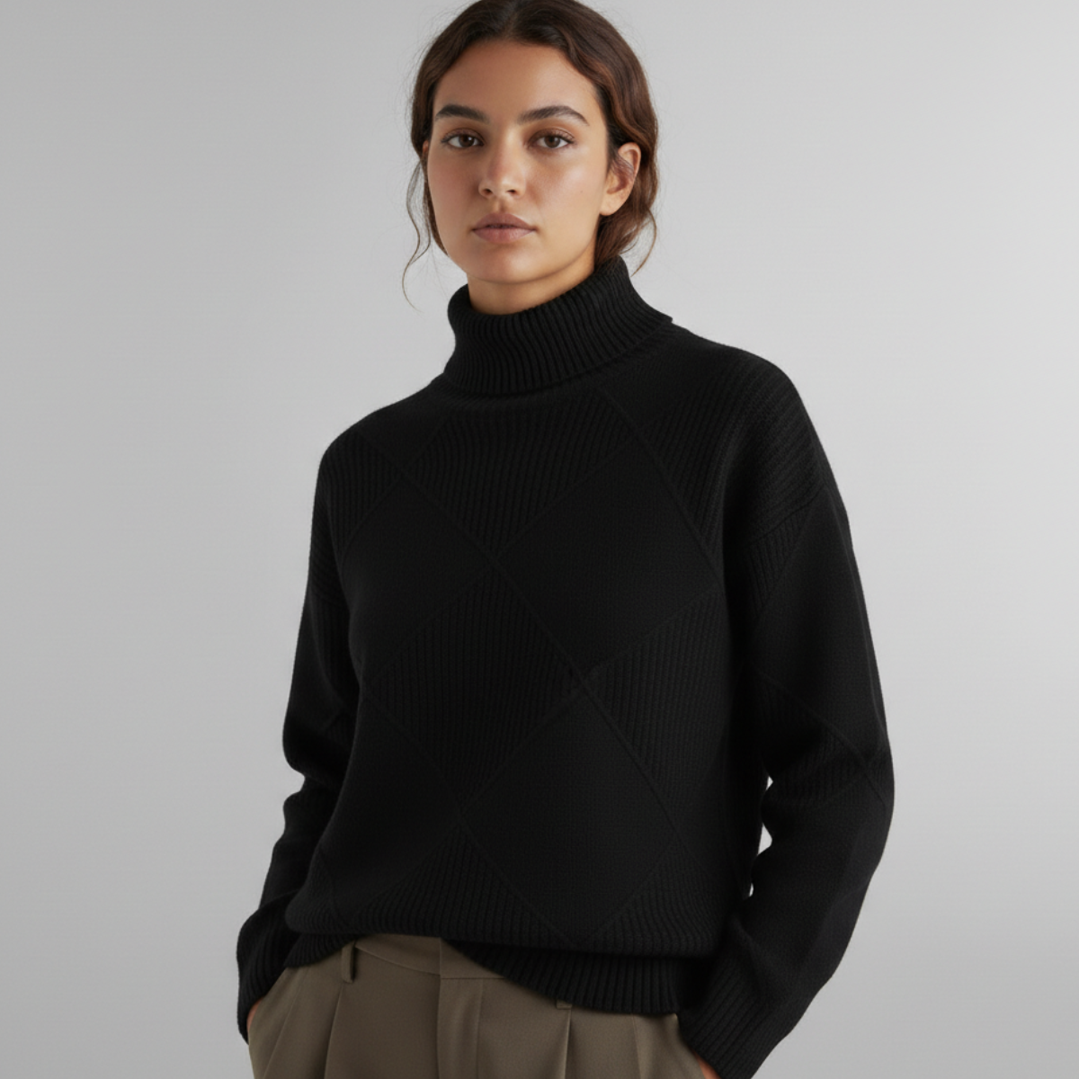 Women's Knit Sweater | High Neck & Warm Comfort 9