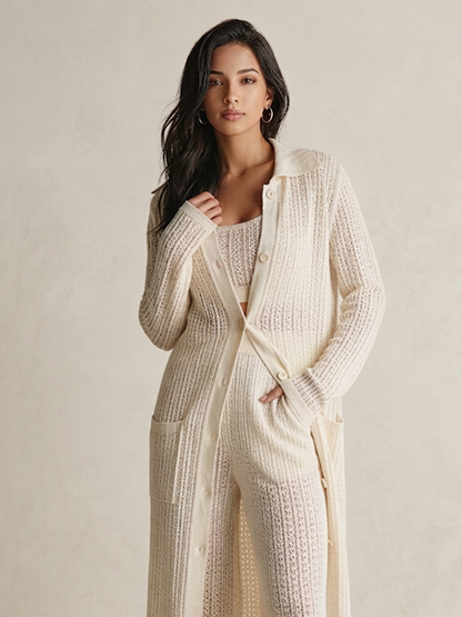 Women's Knitted Set | Button Placket & Long Sleeves