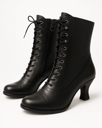 Women's Lace-Up Ankle Boots | Vintage Style & Secure Fit