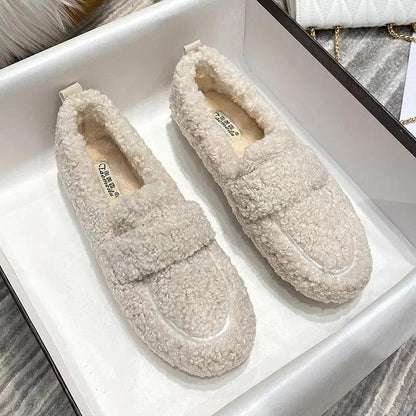 Women's Loafers | Curled Pile Upper, Wide Saddle Band
