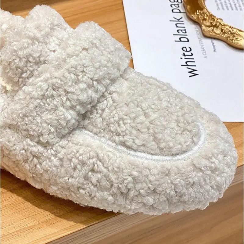 Women's Loafers | Curled Pile Upper, Wide Saddle Band