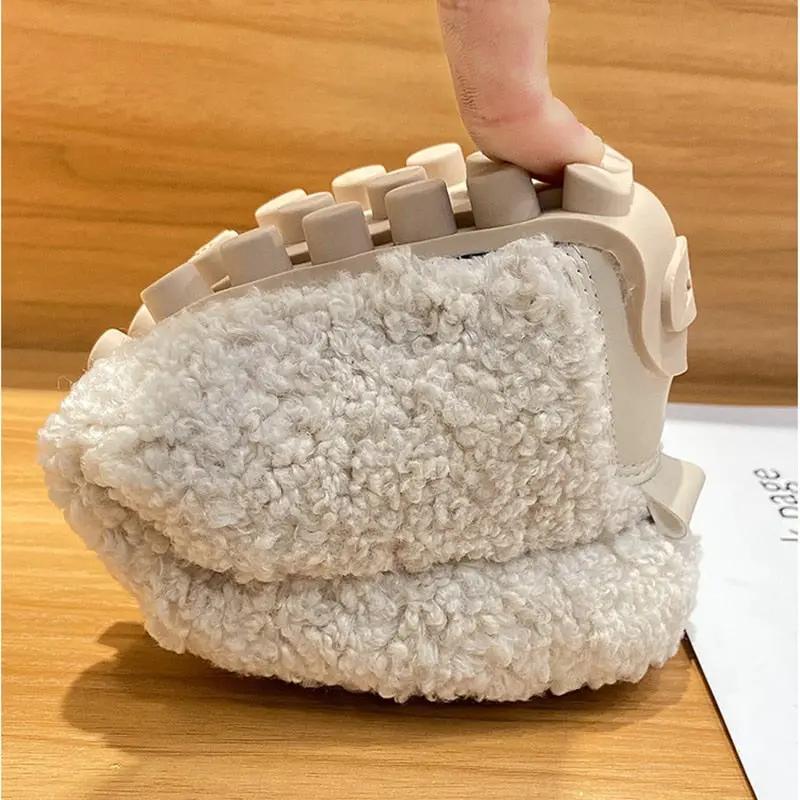 Women's Loafers | Curled Pile Upper, Wide Saddle Band