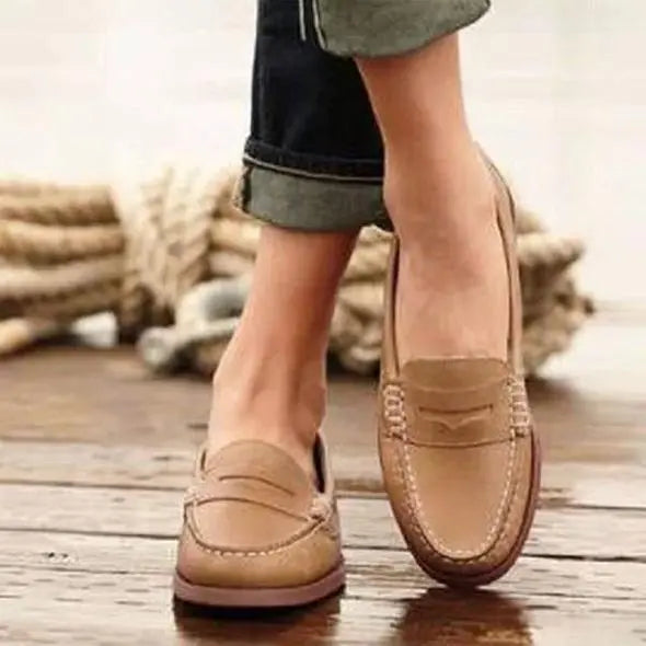 Women's Loafers | Penny Saddle Strap, Stitched Moc Toe