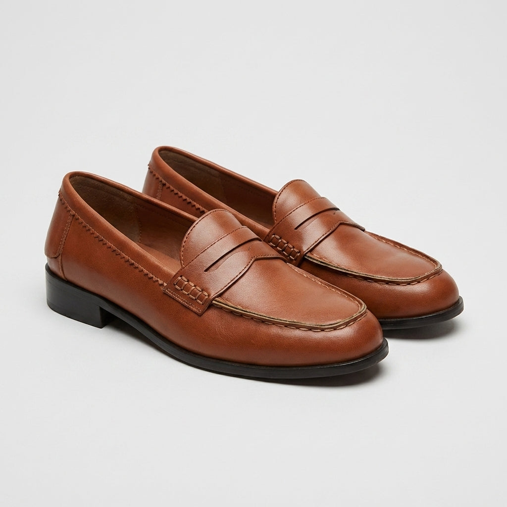 Women's Loafers | Penny Saddle Strap, Stitched Moc Toe