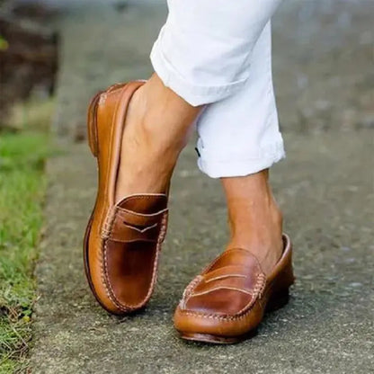Women's Loafers | Penny Saddle Strap, Stitched Moc Toe