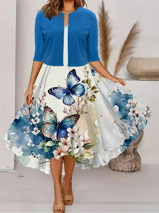 Women's Long Dress | Two Piece Bolero Set