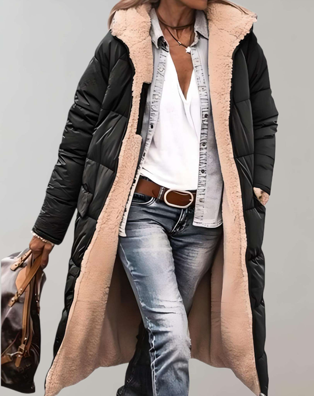 Women's Long Puffer Coat | Hooded & Warm