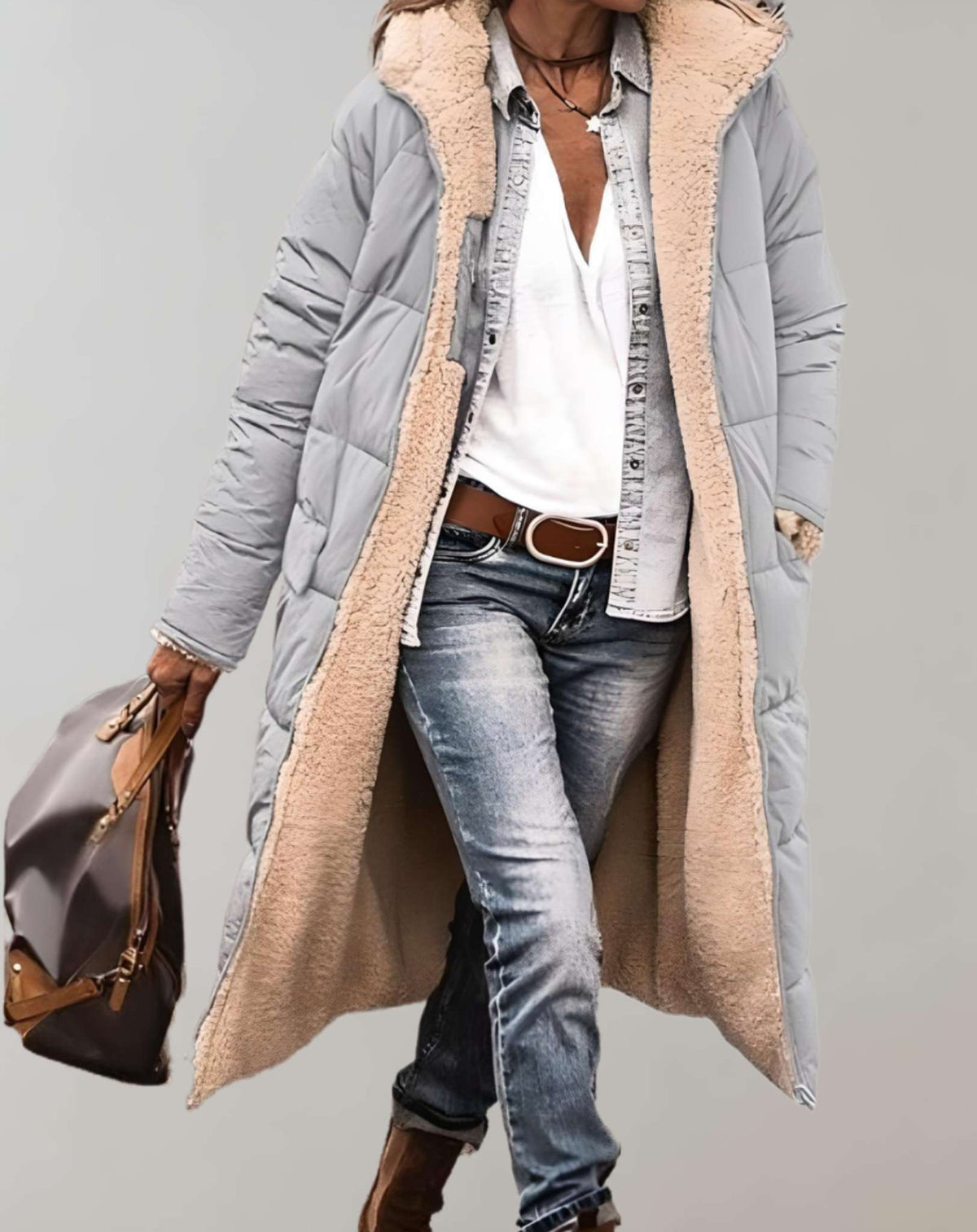 Women's Long Puffer Coat | Hooded & Warm