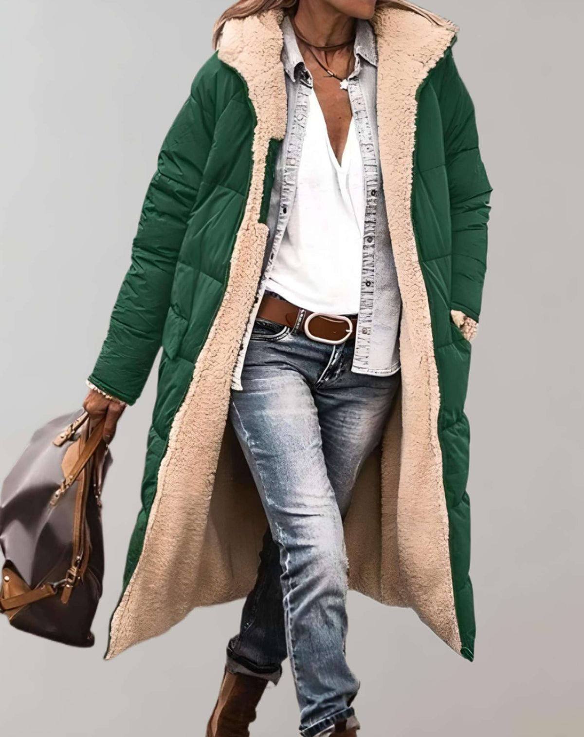 Women's Long Puffer Coat | Hooded & Warm