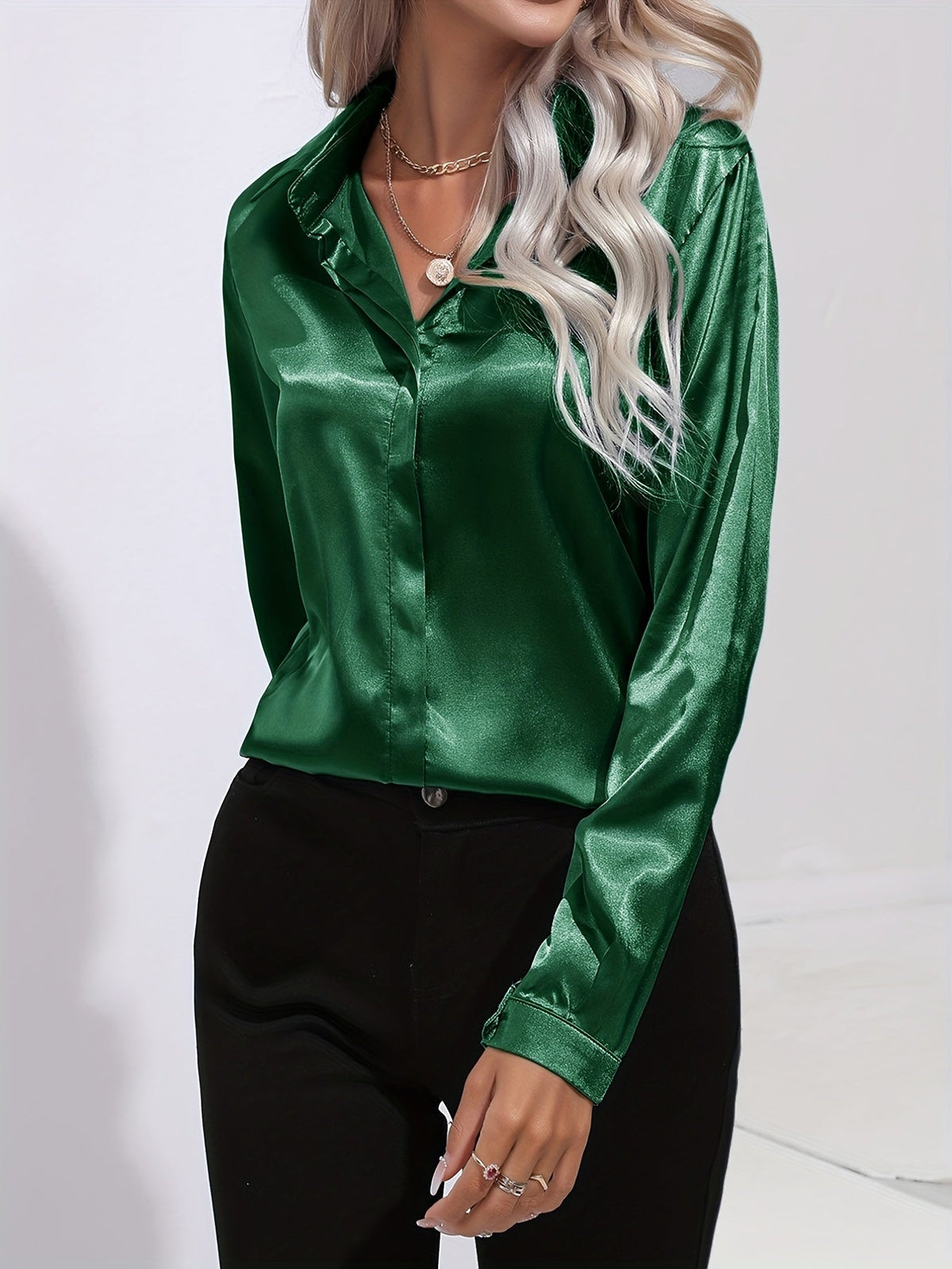 Women's Long Sleeve Blouse | Button-Up & Versatile 12