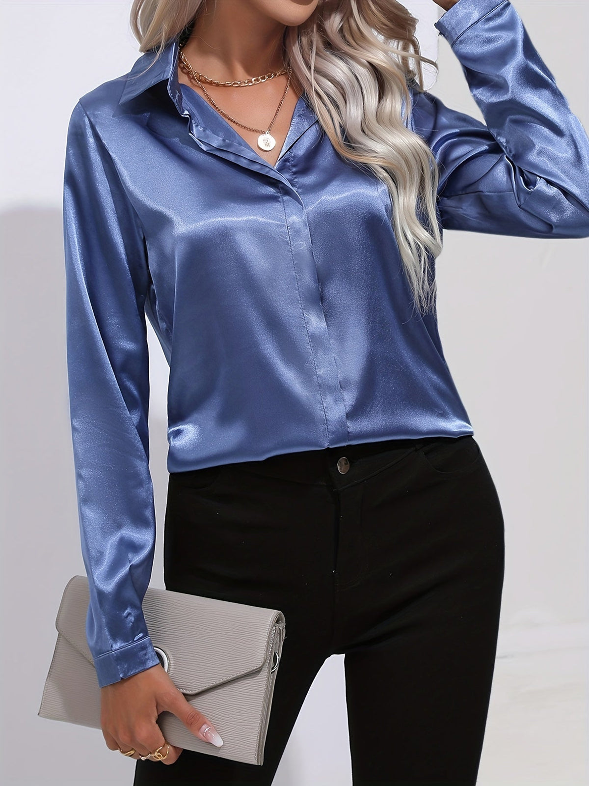 Women's Long Sleeve Blouse | Button-Up & Versatile 6