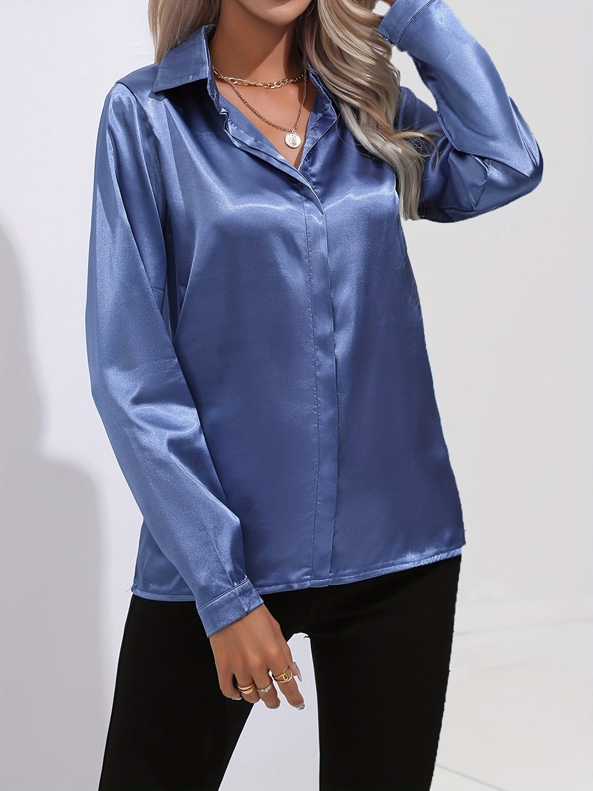 Women's Long Sleeve Blouse | Button-Up & Versatile 7