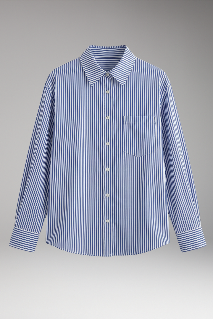 Women's Long Sleeve Blouse | Chest Pocket, Rolled Cuffs