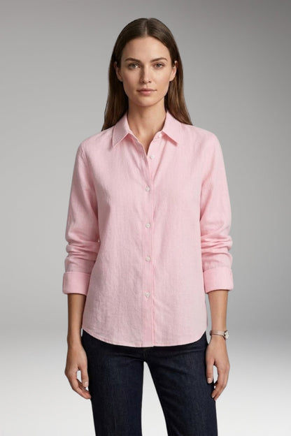 Women's Long Sleeve Blouse | Point Collar, Buttoned Cuffs