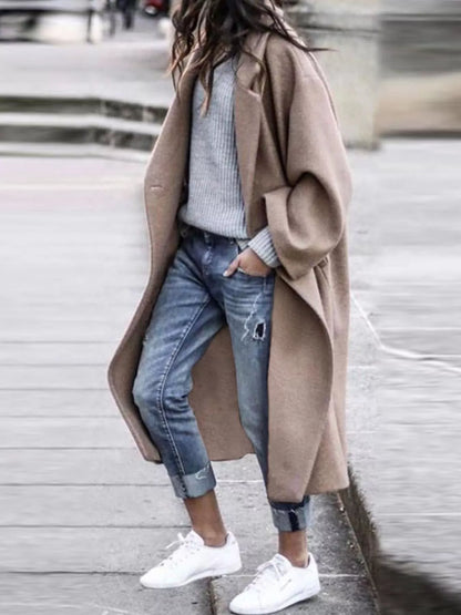 Women's Long Winter Coat | Oversized Fit & Wide Sleeves