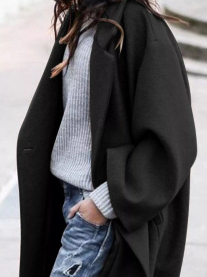 Women's Long Winter Coat | Oversized Fit & Wide Sleeves