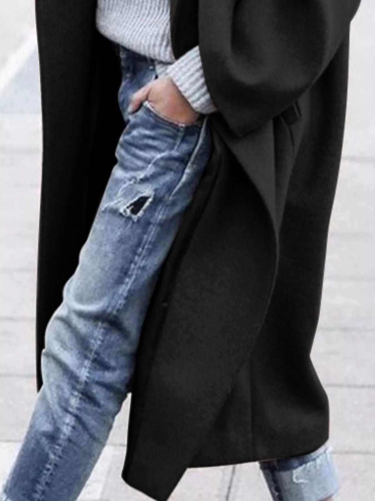 Women's Long Winter Coat | Oversized Fit & Wide Sleeves