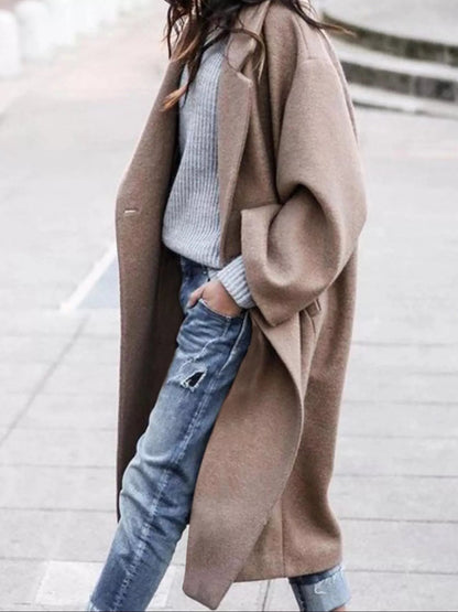 Women's Long Winter Coat | Oversized Fit & Wide Sleeves
