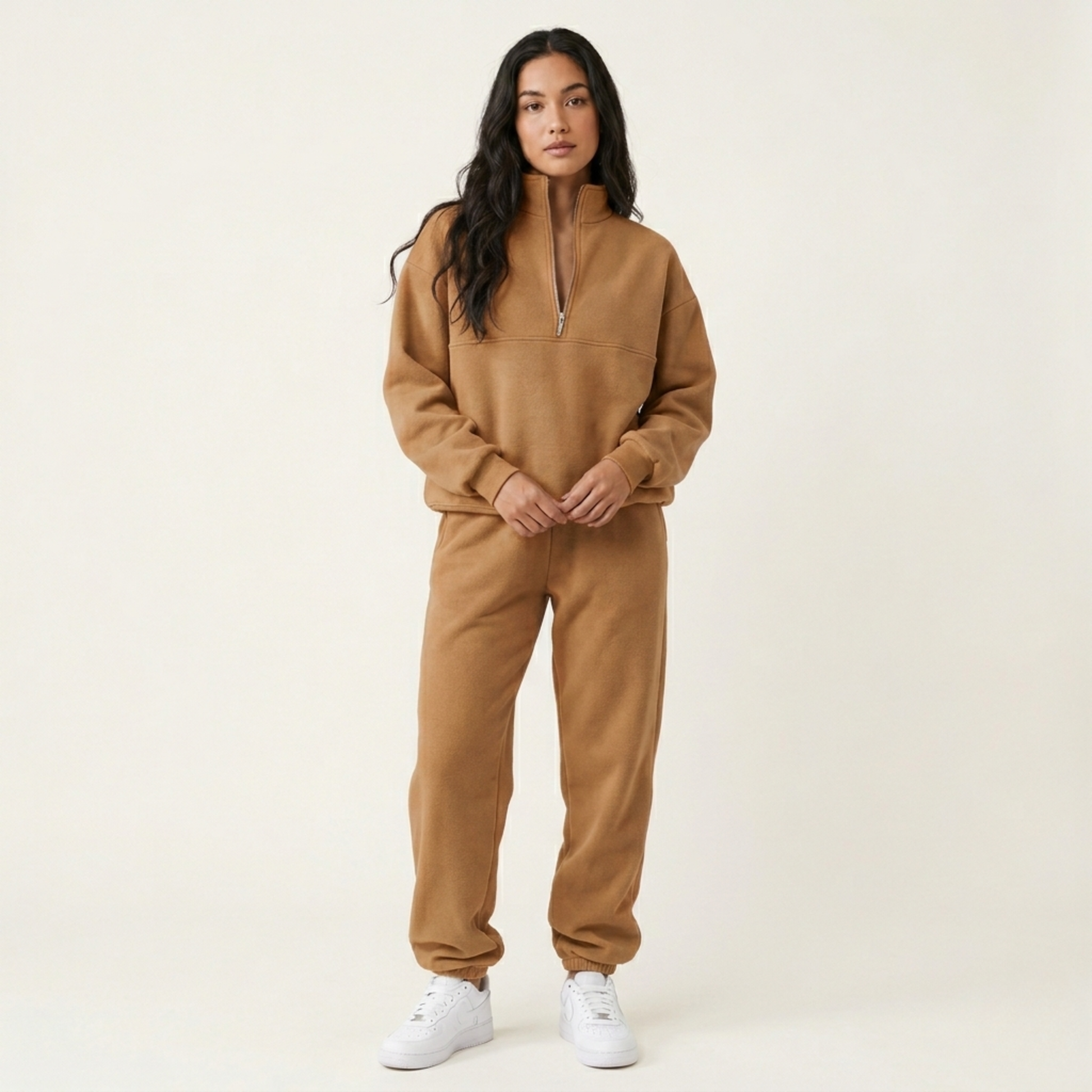 Women's Lounge Set | Quarter-Zip Top, Elastic Waist