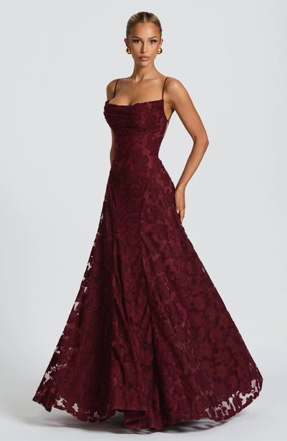 Women's Maxi Dress | Floral Lace Design