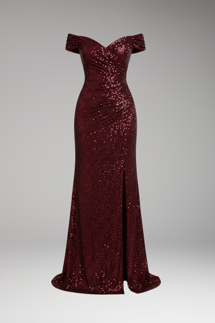 Women's Maxi Dress | Off-Shoulder With A High Thigh Slit
