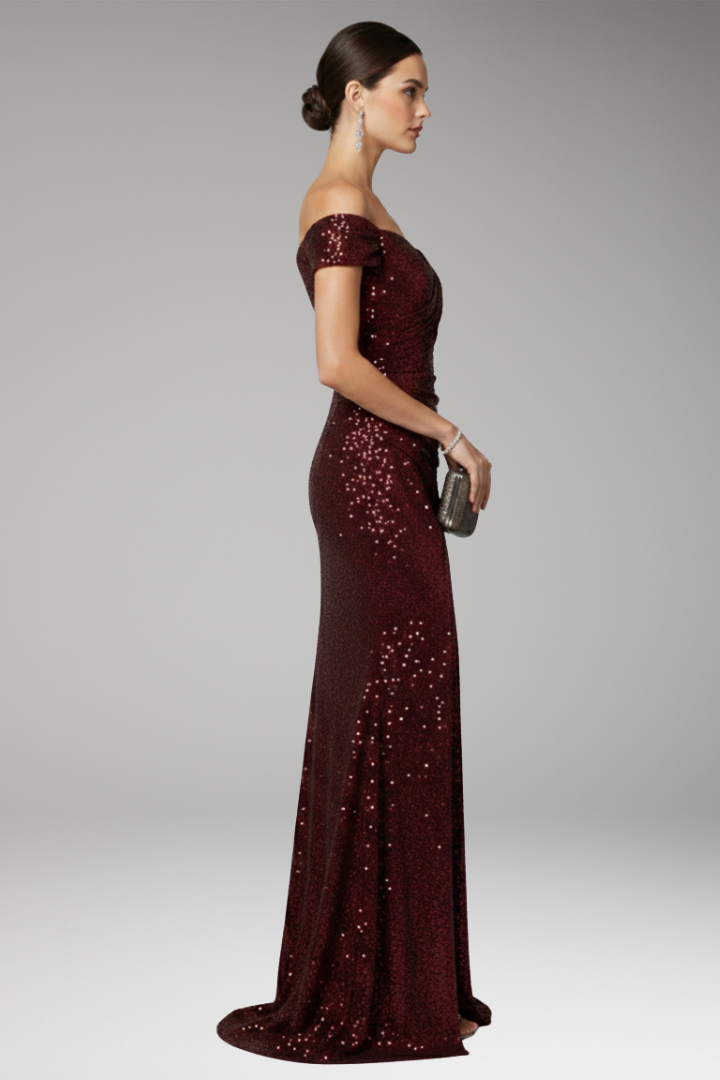 Women's Maxi Dress | Off-Shoulder With A High Thigh Slit