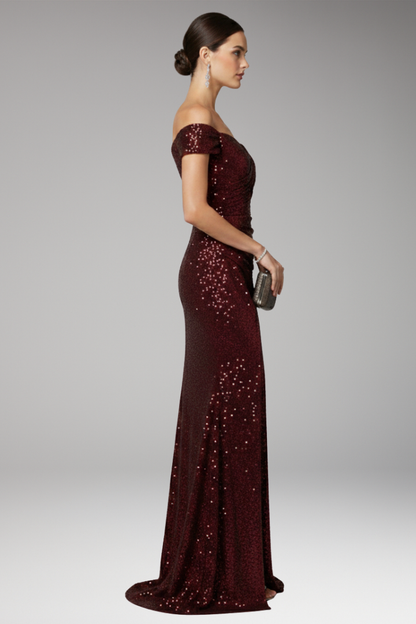 Women's Maxi Dress | Off-Shoulder With A High Thigh Slit