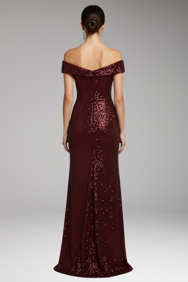 Women's Maxi Dress | Off-Shoulder With A High Thigh Slit