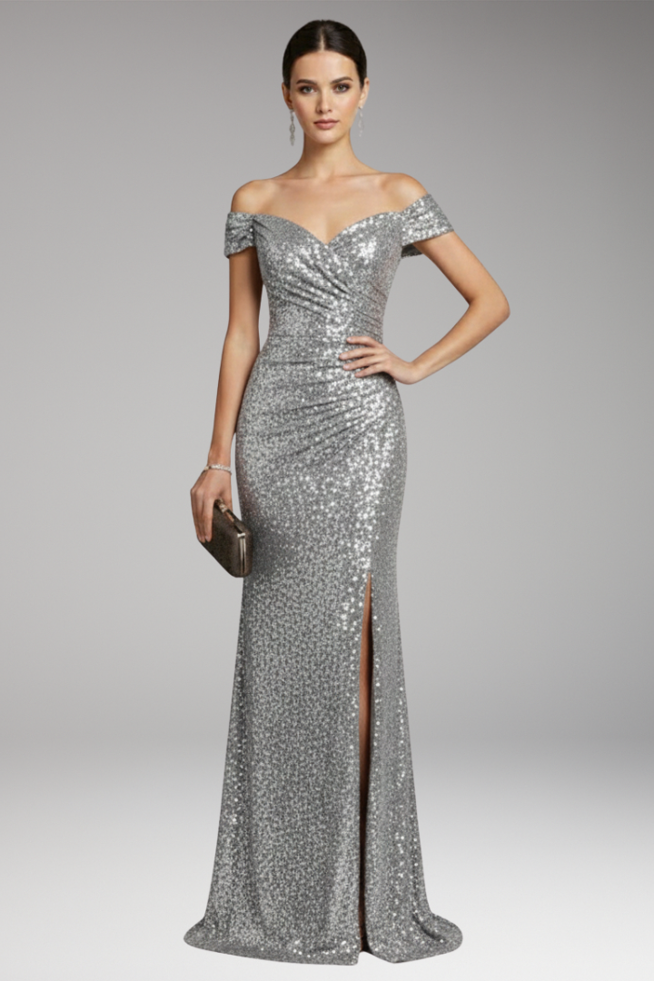 Women's Maxi Dress | Off-Shoulder With A High Thigh Slit